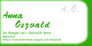 anna oszvald business card